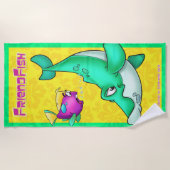 Serviette de plage mignonne de bande dessinée (Devant)