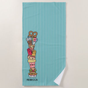 Serviette de plage mignonne de nourriture