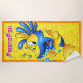 Serviette de plage mignonne de poissons de bande (Devant)