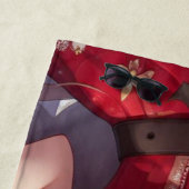 Serviette De Plage mignonne fille de Noël anime (En situation)