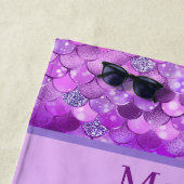 Serviette De Plage mignonne filles mermaid ajouter nom (En situation)