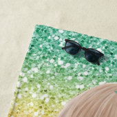 Serviette De Plage Mignonne Sirène Bébé, Parties scintillant colorée (En situation)