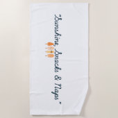 Serviette de plage mignonne Sunshine Snacks et sie (Devant)