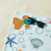 Serviette de plage Mignonnes créatures sous-marine (En situation)