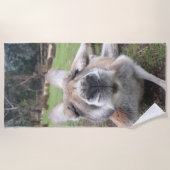 Serviette De Plage Mignons Visage Kangaroo Kawaii Animal (Devant)