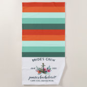 Serviette De Plage Milieu marin moderne Coral Bachelorette Week-end (Devant)