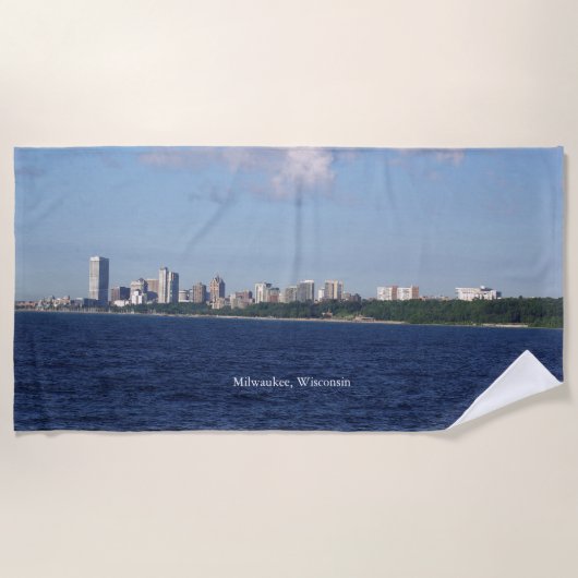 serviette de plage Milwaukee Skyline (Devant)