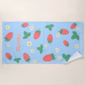 Serviette De Plage Mini Fleur de Fraisier Personnalisée (Devant)