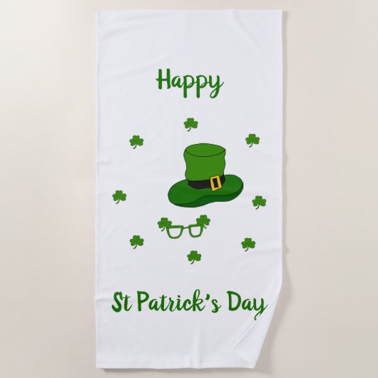 Serviette De Plage Mini Mignonne Bonne St Patrick Joyeuse Journée (Devant)