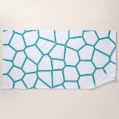 Serviette De Plage Minimalisme Art Abstrait Pale Turquoise Cellules B (Devant)