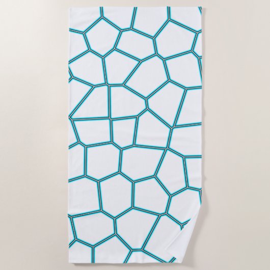 Serviette De Plage Minimalisme Art Abstrait Pale Turquoise Cellules B (Devant)