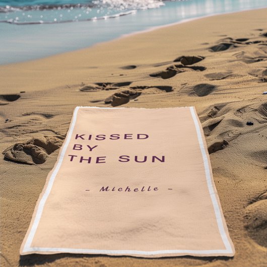 Serviette De Plage Minimalist Personalized Kissed by the Sun