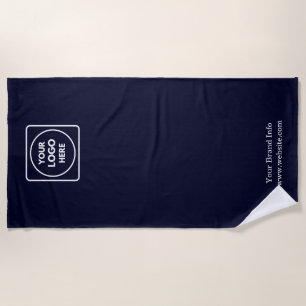 Serviette De Plage Minimaliste bleu marine Logo d'entreprise person