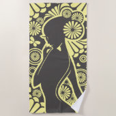 Serviette de plage minimaliste moderne fille (Devant)