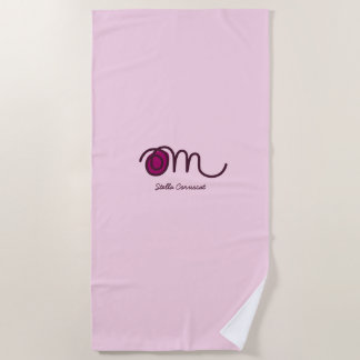 Serviette De Plage Minimaliste Om Manuscrit Personnalisé