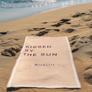 Serviette De Plage Minimaliste Personnalisé Embrassé par le Soleil