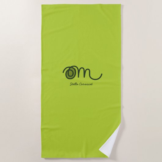 Serviette De Plage Minimalistic Om Handwritten Personalized (Devant)