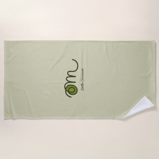 Serviette De Plage Minimalistic Om Handwritten Personalized (Devant)
