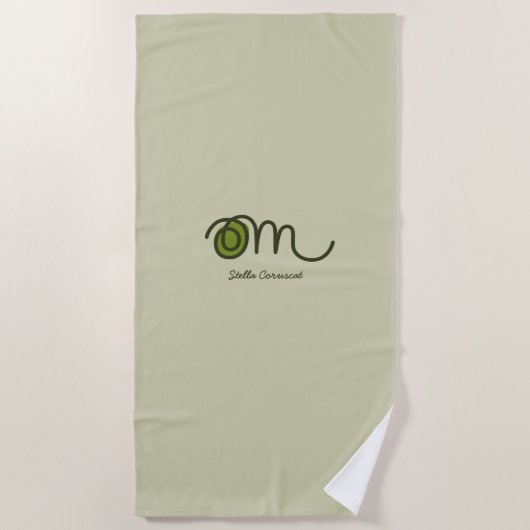 Serviette De Plage Minimalistic Om Handwritten Personalized (Devant)