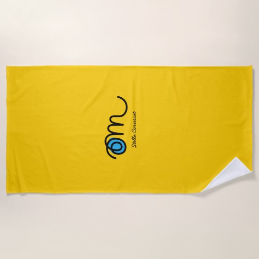 Serviette De Plage Minimalistic Om Handwritten Personalized (Devant)