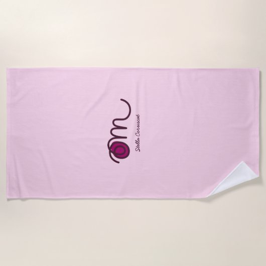 Serviette De Plage Minimalistic Om Handwritten Personalized (Devant)