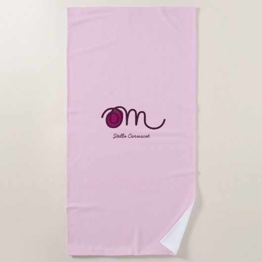 Serviette De Plage Minimalistic Om Handwritten Personalized (Devant)