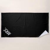 Serviette De Plage Miniorités de typographie noir et blanc (Devant)