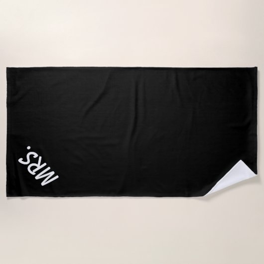 Serviette De Plage Miniorités de typographie noir et blanc (Devant)