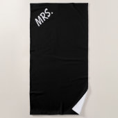 Serviette De Plage Miniorités de typographie noir et blanc (Devant)