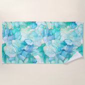 Serviette De Plage Mint Aqua Pearl Marbre or (Devant)