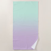 Serviette De Plage Mint Esthétique Pastel Et Ombre Gradient Lilac (Devant)