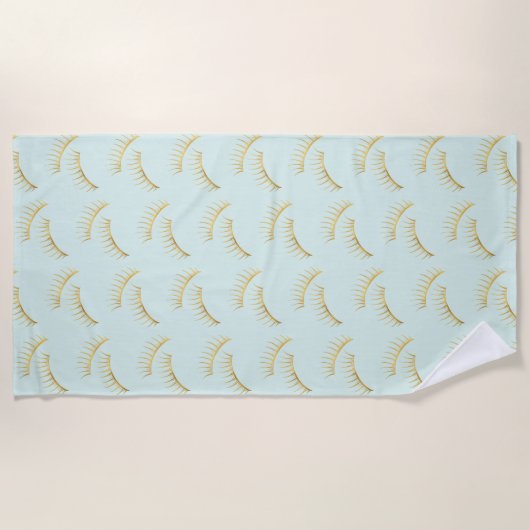 Serviette De Plage Mint Gold Eyelashes (Devant)