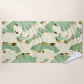 Serviette De Plage Mint Green Cream Gold Cowhide (Devant)