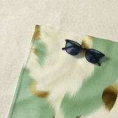 Serviette De Plage Mint Green Cream Gold Cowhide (En situation)