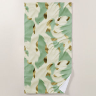Serviette De Plage Mint Green Cream Gold Cowhide