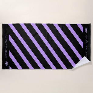 Serviette De Plage Miss America Custom Stripe Lilac Crown Beach Servi