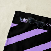 Serviette De Plage Miss America Custom Stripe Lilac Crown Beach Servi (En situation)