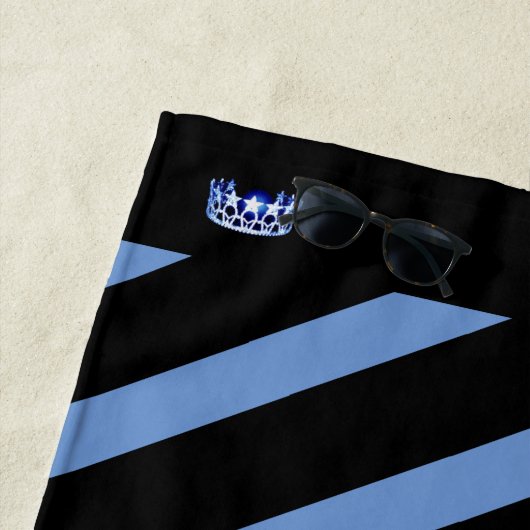 Serviette De Plage Miss USA Blue Stripe Crown Beach (En situation)