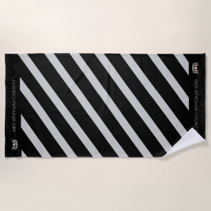 Serviette De Plage Miss USA Custom Stripe SLVR Crown Beach Towne