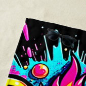 Serviette De Plage Mix Neon Funky Emoji (En situation)