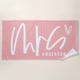 Serviette De Plage MME moderne cadeau d'écriture de manuscrit de