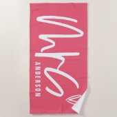Serviette De Plage MME moderne cadeau d'écriture de manuscrit de (Devant)