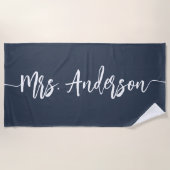 Serviette De Plage Mme Nouveau nom Mariée Mariage Lune de miel (Devant)