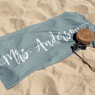 Serviette De Plage Mme Nouvelle Nom Mariée Lune de Miel