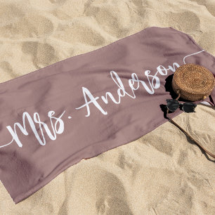 Serviette De Plage Mme Nouvelle Nom Mariée Lune de Miel