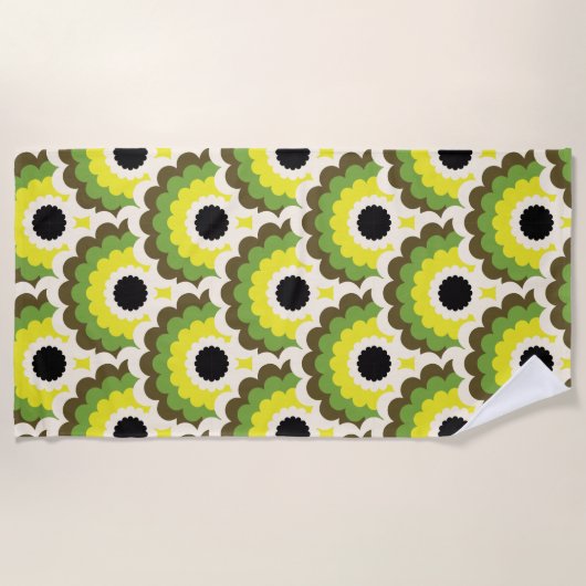 Serviette de plage Mod Mod du siècle rétro (Devant)