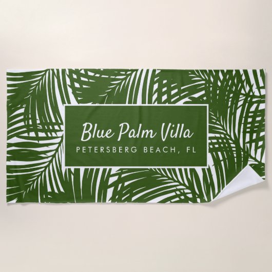Serviette De Plage Mod Tropics Palm Leaf Motif Beach House (Devant)