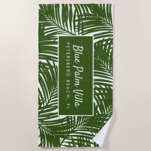 Serviette De Plage Mod Tropics Palm Leaf Motif Beach House (Devant)