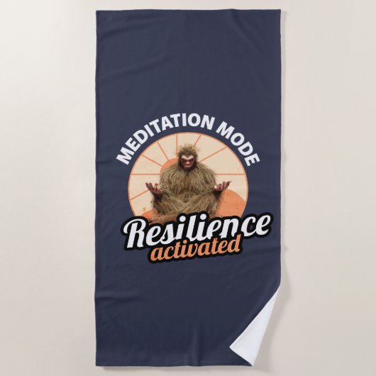 Serviette De Plage Mode de méditation : Résilience activée Bigfoot (Devant)