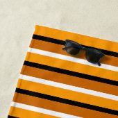 Serviette De Plage Modèle de bande orange brun (En situation)